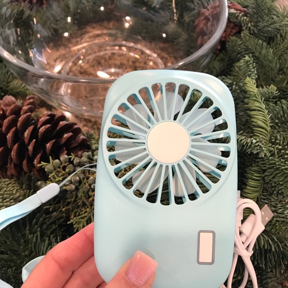 🦋Blu Butterfly Travel Fan - Aqua or White - USB rechargeable. - Picture 8 of 9